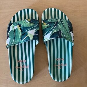 Rare KOIO X Beverly Hills Hotel sandals Palm Print women’s 38